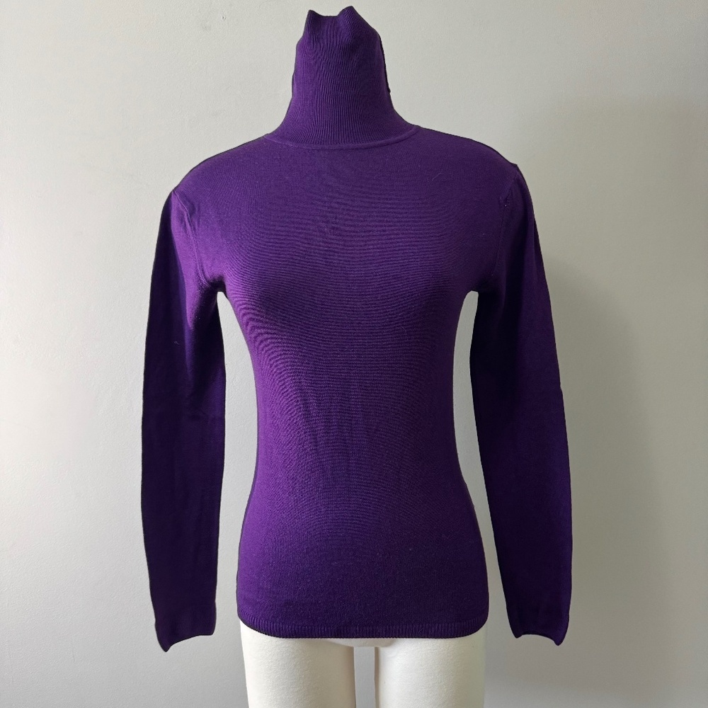 Hudson Bays Violet Women's Turtleneck Sweater Woolmark 100% wool XS